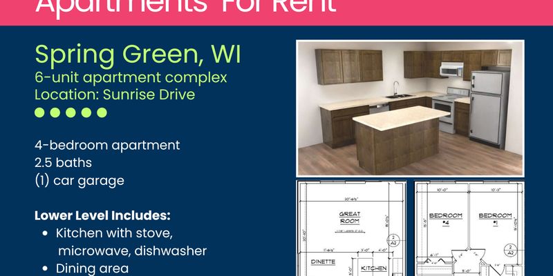 Spring Green Apartment: 546 Sunrise Dr