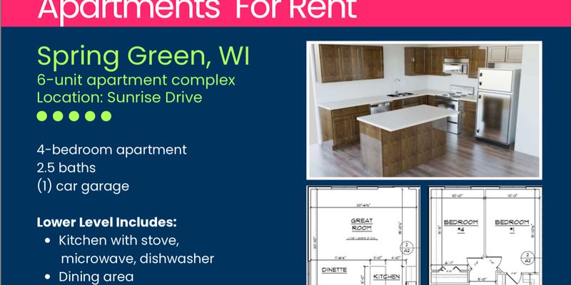 Spring Green Apartment: 546 Sunrise Dr