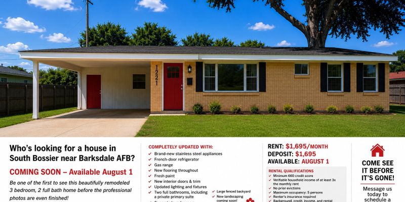 Bossier City House: 1221 Caroline Dr