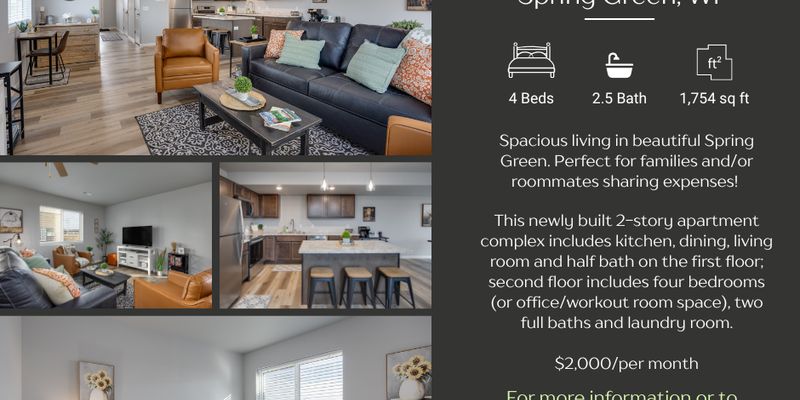 Spring Green Apartment: 546 Sunrise Dr